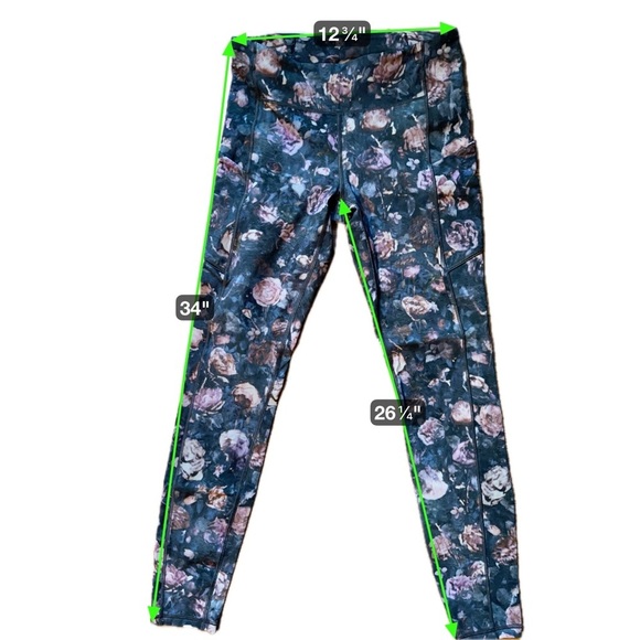 HTF Lululemon Fast and Free High-Rise Tight 25” Floral Dark Forest Size 6 (EUC) - Picture 15 of 16